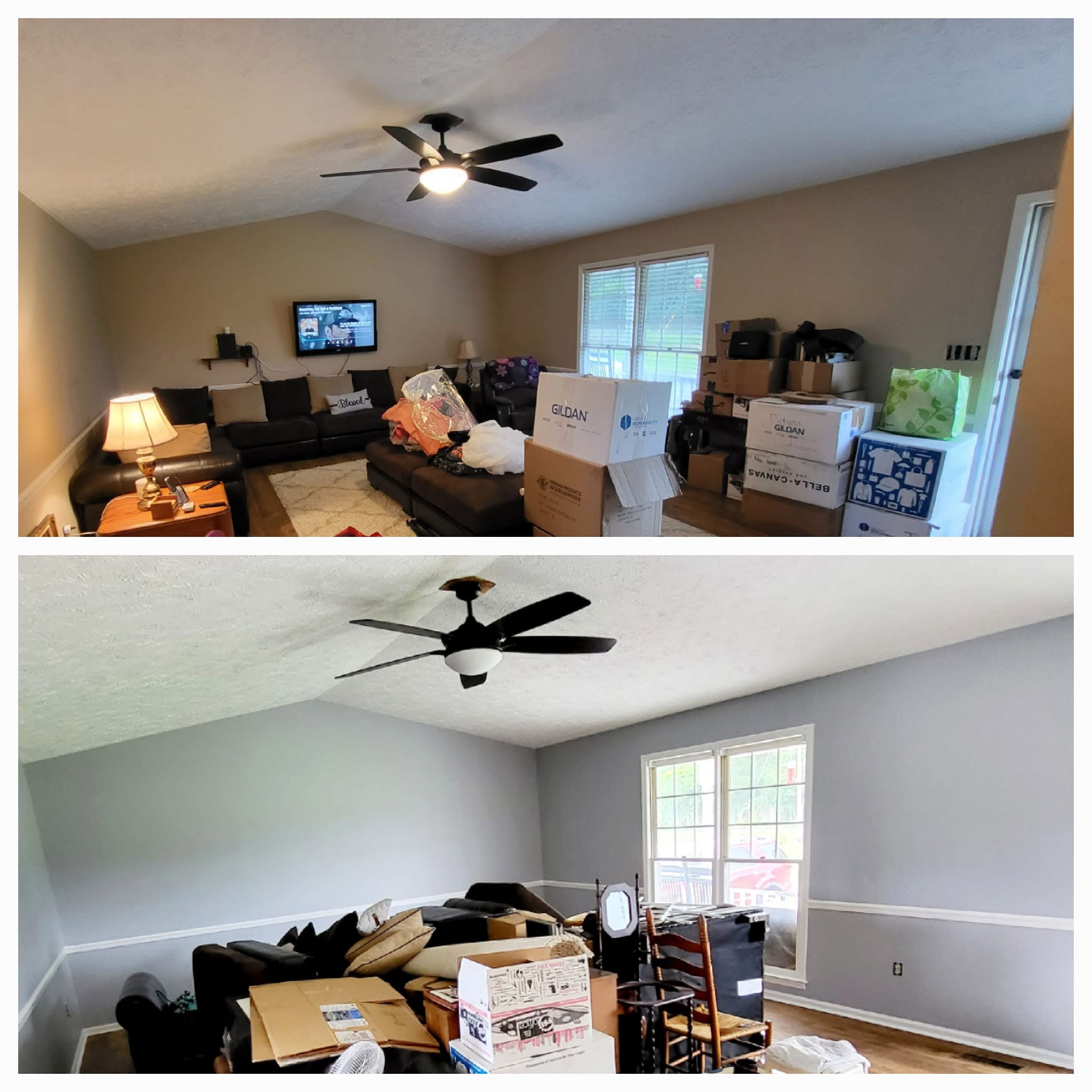 Before and after bedroom painting in Myrtle Beach